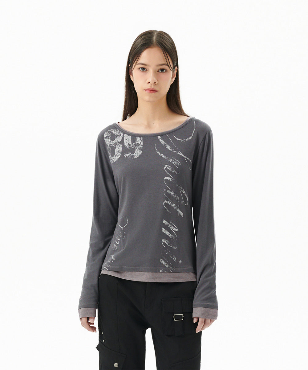Mahagrid TRUTH LAYERED LONG SLEEVE TEE
