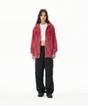 Mahagrid Washed Cut Off Applique Hood Zip Up
