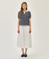 Marithé François Girbaud W COLLAR STRIPE HALF SLEEVE CROP SWEATSHIRT pink