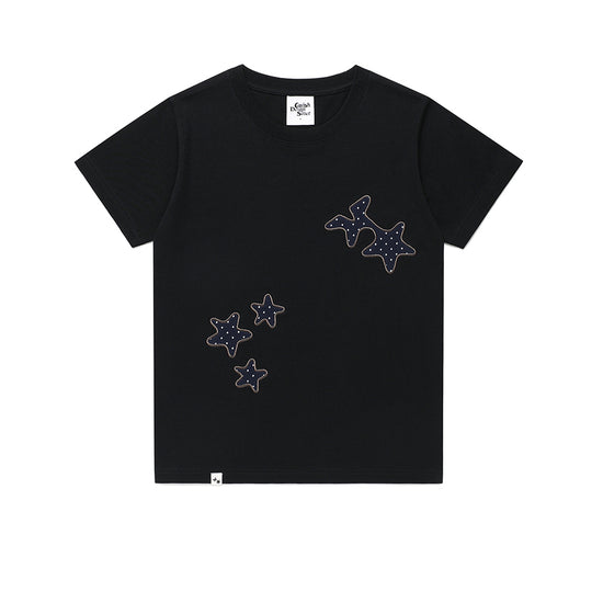 Cavish COZY STAR APPLIQUE SS TEE [BLACK]