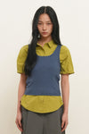 General Idea WOMAN Loose Fit Folded Sleeve Cotton Shirt