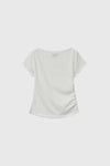 General Idea [Kippu Pick] Woman Drape Shirring Short Sleeve T-Shirt [Off White]