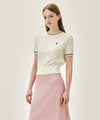 Marithé François Girbaud W CIRCLE LOGO HALF KNIT PULLOVER