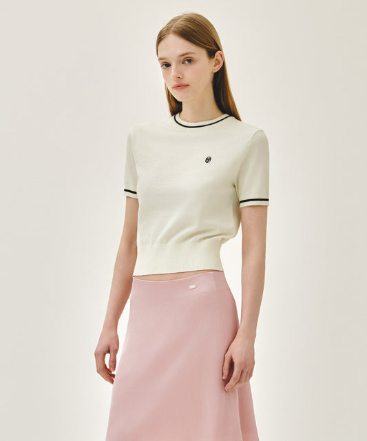 Marithé François Girbaud W CIRCLE LOGO HALF KNIT PULLOVER
