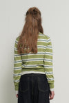 General Idea WOMAN Multi Stripe Crew Neck Cardigan
