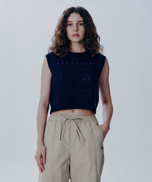 Marithé François Girbaud Women's Crochet Knit Vest