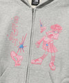 Nice Ghost Club Star Shoes Girl Hoodie Zip Up [Light Grey]