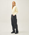 Marithé François Girbaud Women's High Straight Stripe Denim Pants Black