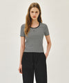 Marithé François Girbaud W DEEP NECK RINGER TEE