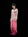 Nice Ghost Club Juggling Skeletons Half Knit Zip Up Polo [Pink]