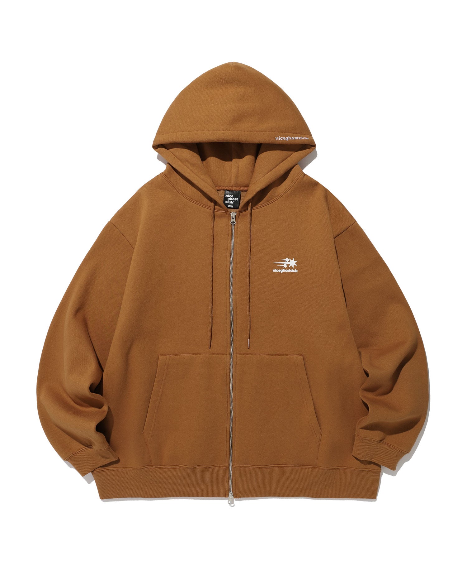 Nice Ghost Club 3STAR HALFTONE SYMBOL ZIP HOODIE [BROWN]