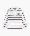 Marithé François Girbaud Kids Collar Stripe Long Sleeve Tee Light Blue