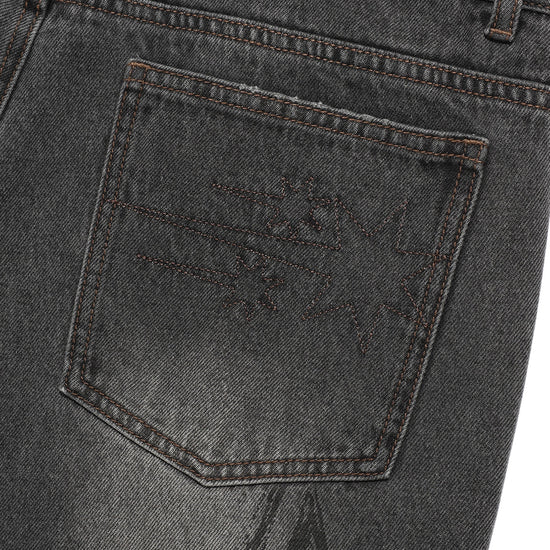 Nice Ghost Club Doodle Graphic Wide Jeans