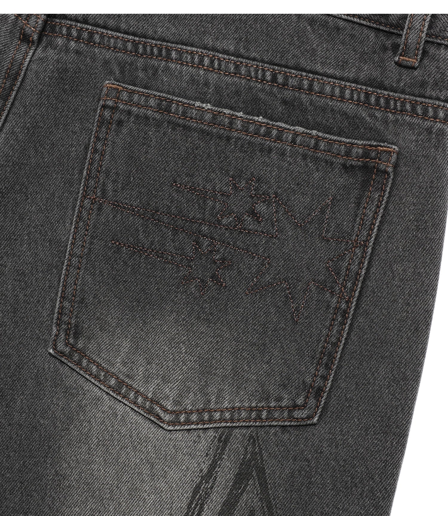 Nice Ghost Club Doodle Graphic Wide Jeans
