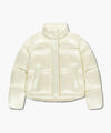 Marithé François Girbaud Women's Glossy Crop Down Jacket in Ivory