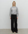 Marithé François Girbaud W Raw Edge Applique Logo Crop Sweatshirt Navy