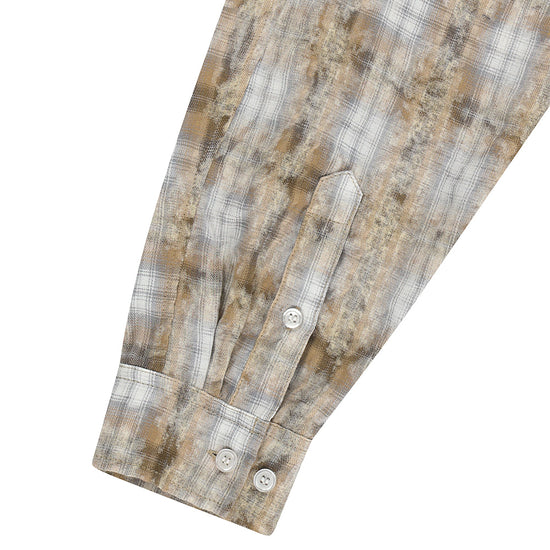 Mahagrid Bleached Raw-Cut Check Shirt