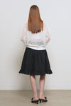 General Idea Woman Lace Flare Midi Skirt [BLACK]