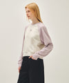 Marithé François Girbaud W BLOCK CLASSIC LOGO RAGLAN CROP SWEATSHIRT charcoal
