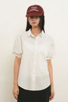 General Idea WOMAN Loose Fit Folded Sleeve Cotton Shirt