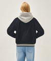 Marithé François Girbaud CLASSIC LOGO RAGLAN DENIM VARSITY JACKET light blue