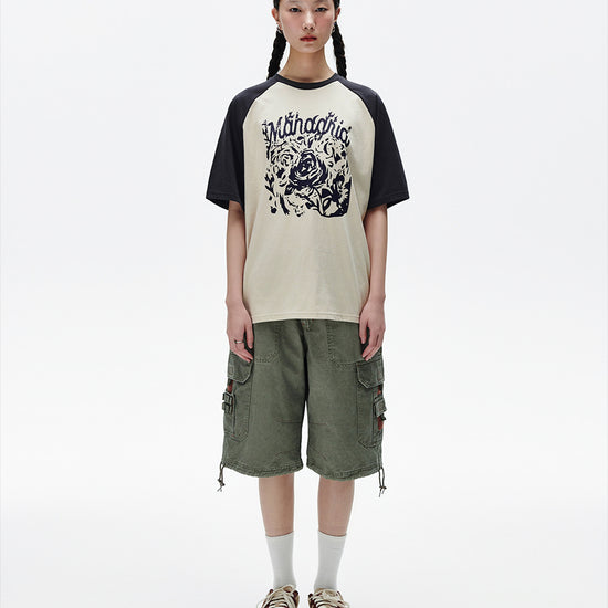 Mahagrid Rose Raglan Tee