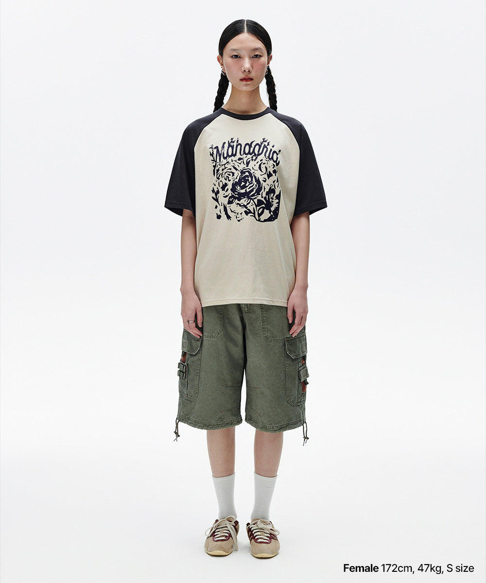 Mahagrid Rose Raglan Tee