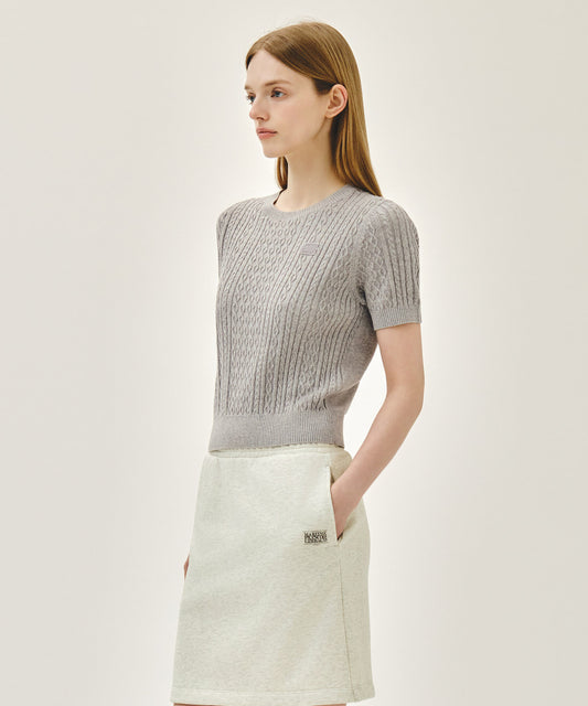 Marithé François Girbaud W CABLE HALF KNIT PULLOVER