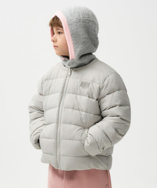 Marithé François Girbaud ENFANT COLLARLESS LIGHTWEIGHT DUCK DOWN JACKET LIGHT GRAY