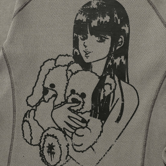 Nice Ghost Club Doll and the Girl Waffle Long Sleeve Tee