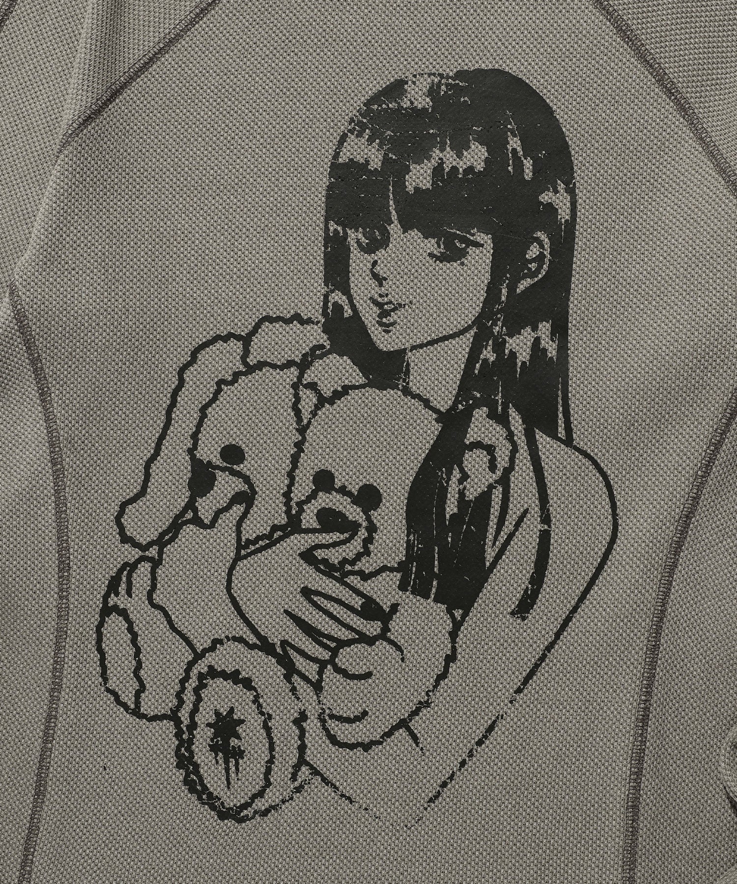 Nice Ghost Club Doll and the Girl Waffle Long Sleeve Tee