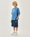 Marithé François Girbaud Kids Classic Logo Bermuda One Tuck Sweat Shorts Blue