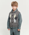 Marithé François Girbaud Kids Argyle Knit Vest Heather Gray
