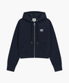 Marithé François Girbaud W BACK CLASSIC LOGO CROP HOODIE ZIPUP heather gray