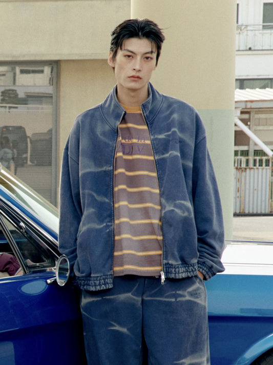 ADLV Tie Dye Stand Collar Zip Up
