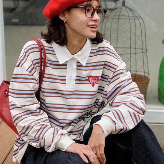 Bitter Cells Union Stripe Collar Tee