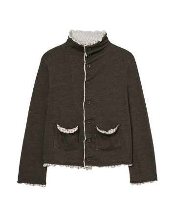 AEAE Layered Cardigan in Khaki