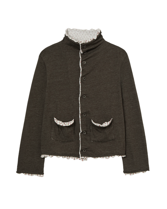 AEAE Layered Cardigan in Khaki