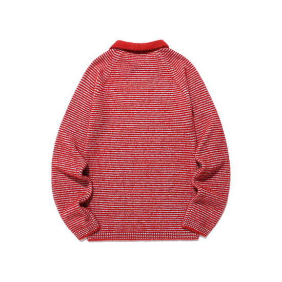 Nice Ghost Club Stripe Collar Long Sleeve Knit Tee