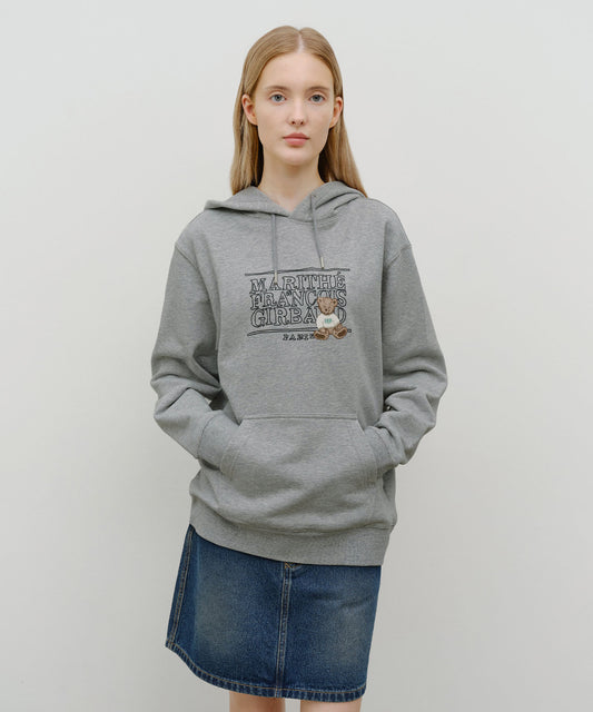 Marithé François Girbaud DOODLE CLASSIC BEAR HOODIE Heather Gray