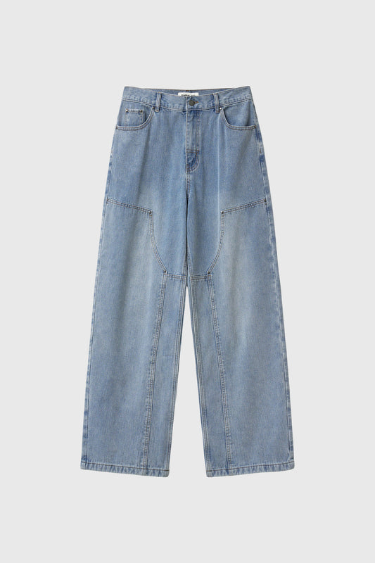 General Idea MAN Double Knee Detail Denim Pants [LIGHT BLUE]