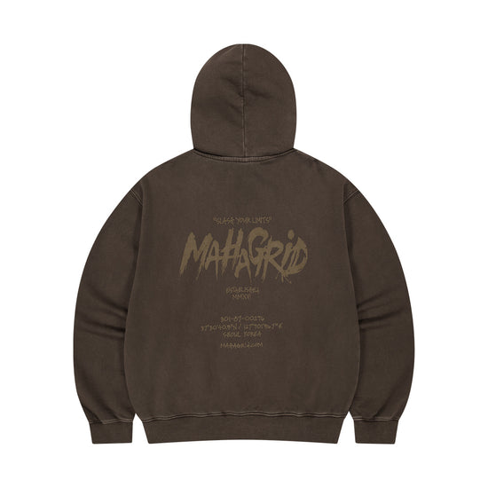 Mahagrid Slash Logo Pigment Zip Up Hoodie