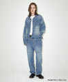 Mahagrid Western Denim Jacket Blue