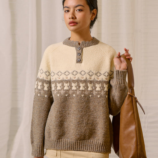 Bitter Cells Cherish Cat Sweater-Mocha