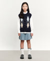 Marithé François Girbaud Kids Argyle Knit Vest Navy