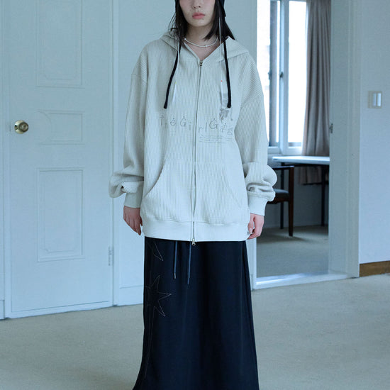 Nice Ghost Club The Girl Gang Waffle Hoodie Zip-Up
