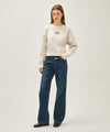 Marithé François Girbaud W FLOWER CLASSIC LOGO CROP SWEATSHIRT oatmeal