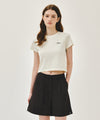 Marithé François Girbaud W SMALL LETTERING SLIM CROP TEE