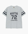 Marithé François Girbaud AEROCOOL FOOTBALL OVERSIZED TEE heather gray