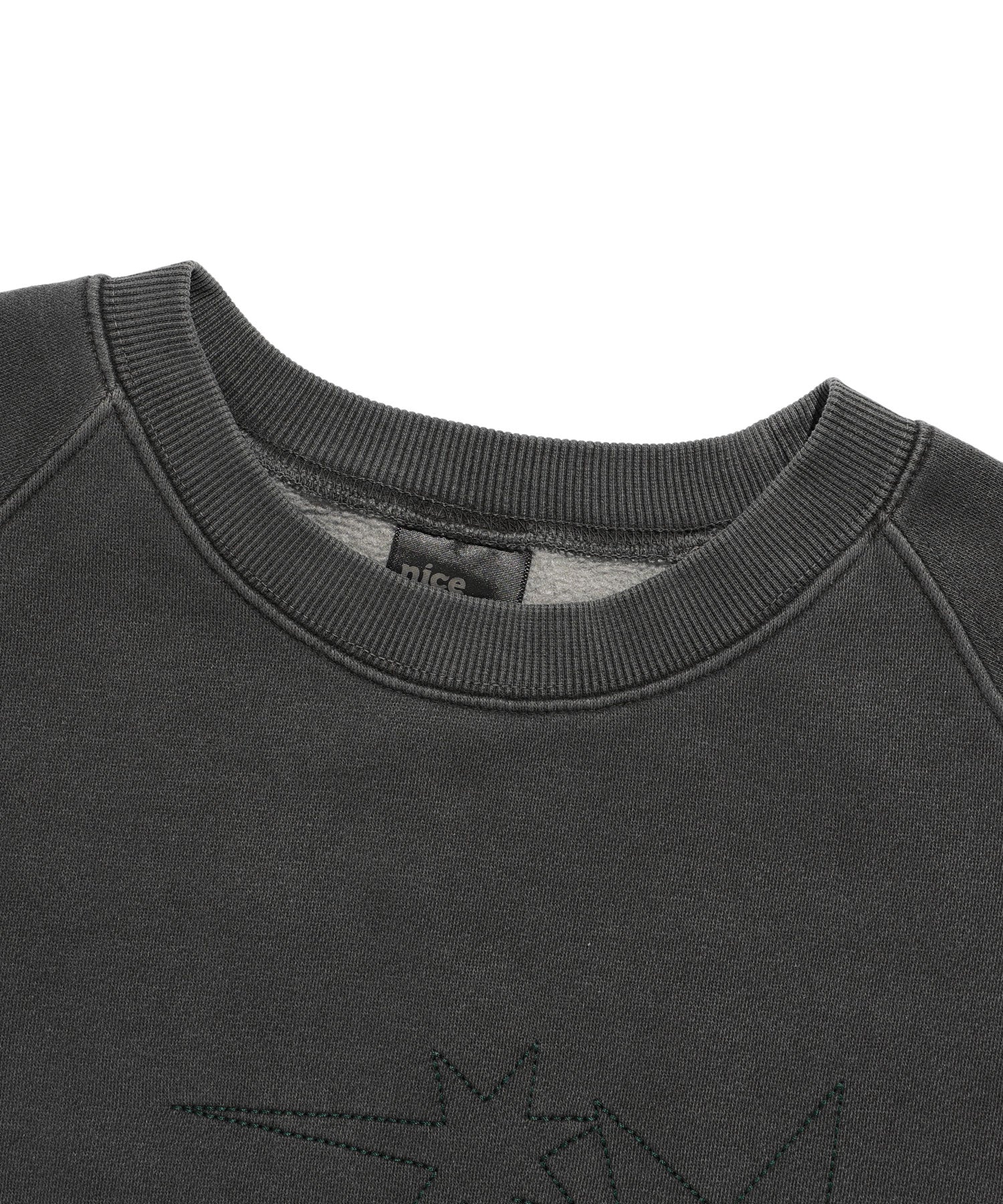 Nice Ghost Club Logo Pigment Sweatshirts [Charcoal]